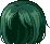 Bobbed Flora Hair, green