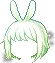 Black Moon Bunny Hairdo (F), green
