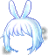Black Moon Bunny Hairdo (F), blue