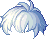 Milky White Paper Hair, blue