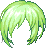 Uneven Hair, green