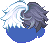 Glitchy Hair, blue