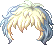 Two-Tone Wavy Perm Hair, blue