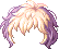 Two-Tone Wavy Perm Hair, purple