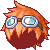 Goggles and Spikes Hair, orange