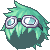 Goggles and Spikes Hair, green