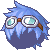 Goggles and Spikes Hair, blue