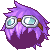 Goggles and Spikes Hair, purple