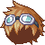 Goggles and Spikes Hair, brown