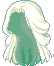 Double Half-up Hair, green