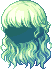 Beach Wavy Bangs Hair, green