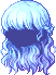 Beach Wavy Bangs Hair, blue