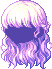 Beach Wavy Bangs Hair, purple