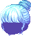 Twisted Topknot Hair, blue