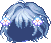 Flower Poodle Hair, blue