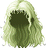 Loose-Bang Retro Hair, green