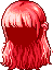 Long Hair with Cropped Bangs, red