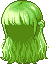 Long Hair with Cropped Bangs, green