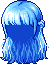 Long Hair with Cropped Bangs, blue