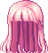 Long Hair with Parted Bangs, red