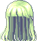 Long Hair with Parted Bangs, green