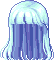Long Hair with Parted Bangs, blue