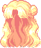 Flowing Hair with Buns, orange