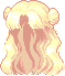 Flowing Hair with Buns, blonde
