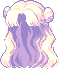 Flowing Hair with Buns, purple