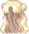 Flowing Hair with Buns, brown