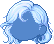 Voluminous Short Crescent Hair, blue