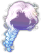 Foggy Glimmering Ripple Hair, blue
