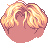 Short Wavy Parted Hair, orange