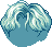 Short Wavy Parted Hair, green
