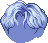 Short Wavy Parted Hair, blue