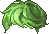Short Smooth Curls Hair, green