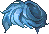 Short Smooth Curls Hair, blue