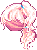 Starry Cloud Ponytail, red