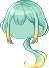 Lop-eared Ponytail Hair, green