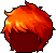 Black Cute Boy Hair, red