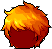 Black Cute Boy Hair, orange