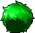 Black Cute Boy Hair, green
