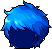 Black Cute Boy Hair, blue