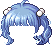 Disheveled Pigtails Hair, blue