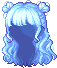 Mini Heart Bun Hair, blue