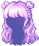 Mini Heart Bun Hair, purple