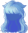Droopy Cat Ears Hair, blue