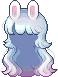 Rabbit Fondue Hair, blue