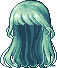 Long Hair with Blunt Bangs, green