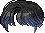 Black Recover Hair, blue